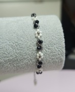 Czarno biała bransoletka stal nierdzewna 