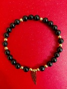 Bransoletka Kamień naturalny Onyks Stal 18cm