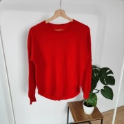 Marc Cain Sports 40 L 100% Cashmere Red sweter sweterek