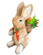 ZAJĄC WIELKANOCNY, jajka ,kwiaty,  DUŻY 23 cm