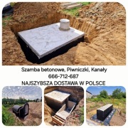 Szamba Betonowe od 2m3 do 14m3. Piwniczki, Kanały samochodowe 