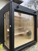 Sauna ogrodowa w konstrukcji szkieletowej