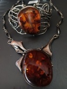 Unikat srebrny wisiorek z bursztynem srebro 925 kolia naszyjnik bransoletka