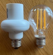 Czujnik Ruchu E27 Radiowy oraz Rozgałęźnik E27 na Dwie Żarówki