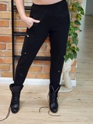 Zara spodnie bojówki zamki kieszenie gumka cargo r S