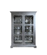 PRZESZKLONA SREBRNA / LUSTRZANA WITRYNA - BAREK - KREDENS SREBRO PŁATKOWE