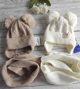 Komplet na zime czapka szal 6-12 miesięcy 