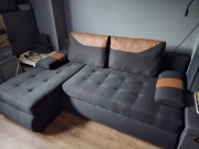 Narożnik/Kanapa z funkcją spania 138x200 czarna