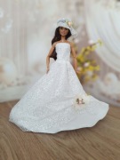 Ubranko dla lalki suknia oraz kapelusz 