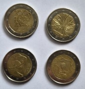 Francja zestaw 4 okoliczniściowych monet 2 euro