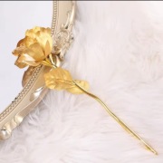 Przepiękna metalowa złota Róża 25cm wysokości ŚWIETNY POMYSŁ NA PREZENT 