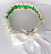 Wianek na głowę handmade do włosów I Komunia Biały tydzień