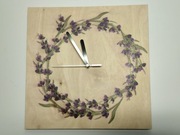 Zegar ścienny Fioletowy wianek 30x30cm