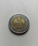 Destrukt 5 zł 2017r przesunięty rdzeń 