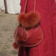 Torba sakwa skóra naturalna z lisem czerwony ceglasty handmade