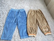 Spodnie welurowe r. 86 dla chłopca 2 pary
