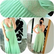 Sukienka koktajlowa klasyczna maxi plisy  r. S