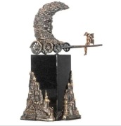 TOMASZ SĘTOWSKI "Moon Tower" brąz, granit, 38cm