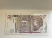 Banknot 20 zł - Jan Długosz Pierwszy banknot z użyciem laserowego graweru  