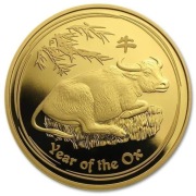 Moneta Lunar II Rok Bawołu 1/10 oz 2009 (rok Małpy, rok konia, rok psa 
