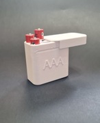 Pojemnik na 8 Baterii AAA - Biały, Zasuwana Pokrywa z Blokadą