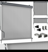 MARKIZA BALKONOWA, na okno dachowe, zewnętrzna, tarasowa 140 x 250 cm szara