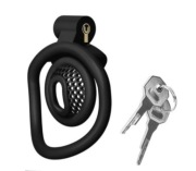 Czarny Mikro Pas Cnoty Klatka Chastity 4 Pierścienie 