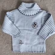 Śliczny sweter z golfem i naszywką Myszki Minnie, na 2 latka