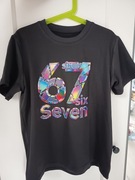 Koszulka Six Seven 67 czarna – kolorowy nadruk, krótki rękaw