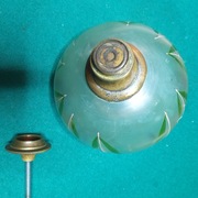 Stary zbiornik do lampy naftowej z drykierką i gniazem drykierki=komplet