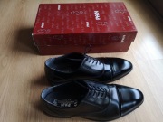 Półbuty męskie rozm. 40 skórzane czarne eleganckie