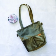 Torebka welurowa khaki