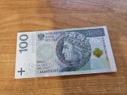 Banknot obiegowy 100zl seria AA4673727