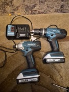 Wiertarko wkrętarka udarowa Makita HP457D zakrętarka TD127D ładowarka 2 aku