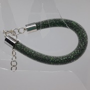 Bransoletka Ukryte marzenia 34 Zielony leśny mocna siatka Stardust Handmade