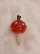 Stara szklana bombka choinkowa z okresu PRL 