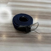 Elegancki pleciony pasek męski - granatowy