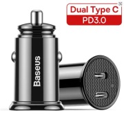 Baseus Ładowarka samochodowa USB USB-C Quick Charge 30W 5A