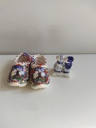 Holenderskie figurki porcelana mini chodaki i postacie Delfblue Holland