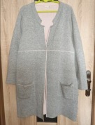 545. Szara długa narzutka kardigan damski rozmiar 44/46