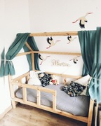 Drewniany zestaw na ścianę - bociany