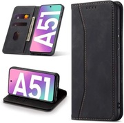 Etui Samsung Galaxy A51, czarne, skórzane, z portfelem, Leaisan