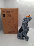 dekoracyjna figurka ogrodowa solarna ozdoba w kształcie psa z motylem