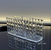 Nowoczesny przezroczysty pojemnik organizer – idealny na biurko i kosmetyki