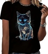 T-shirt Koszulka XXL (46) z nadrukiem Neon Cat