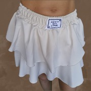 Spódnica mini falbany Uni beż nowa Italy Moda 