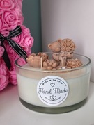 Świeca Sojowa GIGANT Miś z Bukietem Prezent, dla niej, walentynki, wanilia