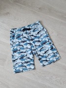 Szorty 128 krótkie spodenki cienkie bawełna rekin rekiny H&M
