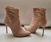 MAI PIU SENZA botki pudrowy róż  SKÓRA roz  41 