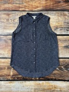 H&M granatowa bluzka damska w białe grochy bez rękawów rozmiar EUR 40 modna